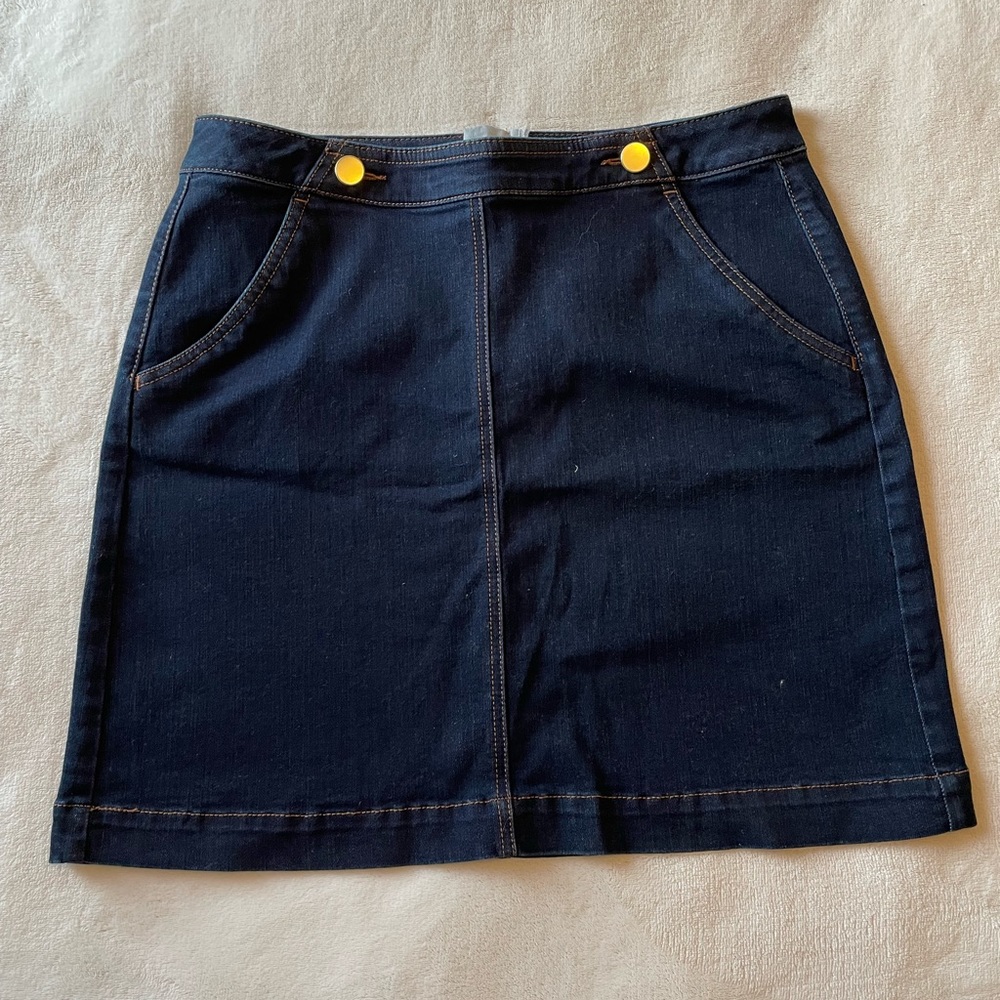 Loft Sailor-style High-Waisted Jean Skirt